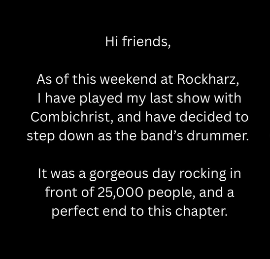 Combichrist ostali brez bobnarja