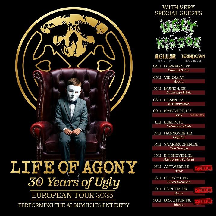 Xskull8 novembra na turnejo z Life Of Agony in Ugly Kid Joe