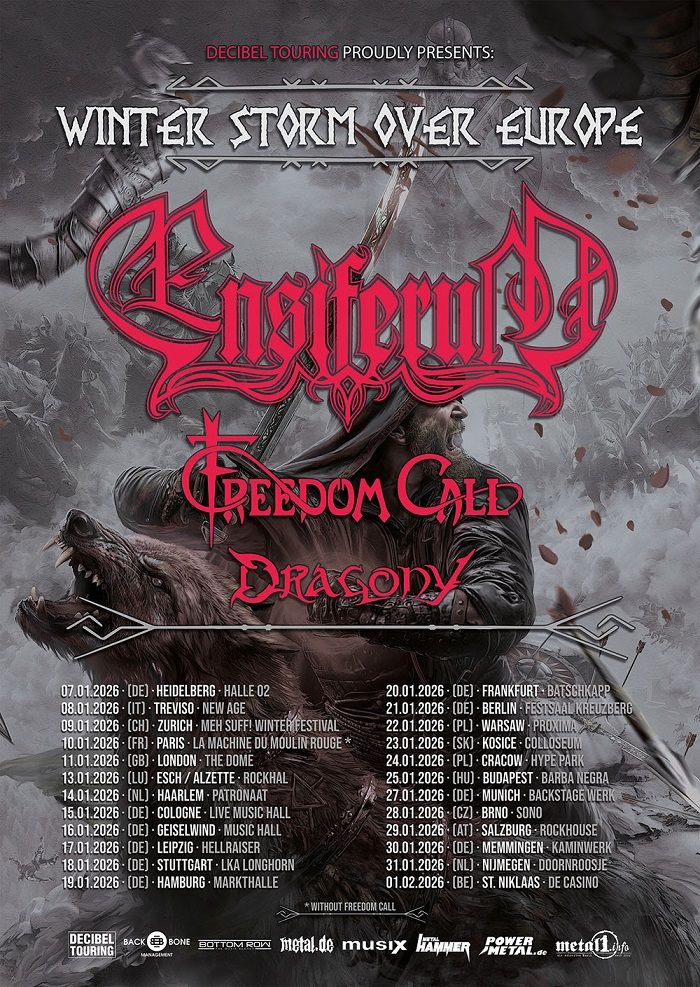 Ensiferum najavili evropsko turnejo s Freedom Call in Dragony