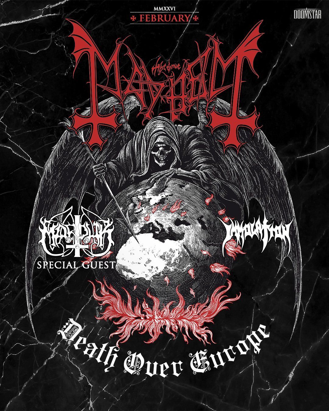 Immolation, Mayhem in Marduk februarja na turneji