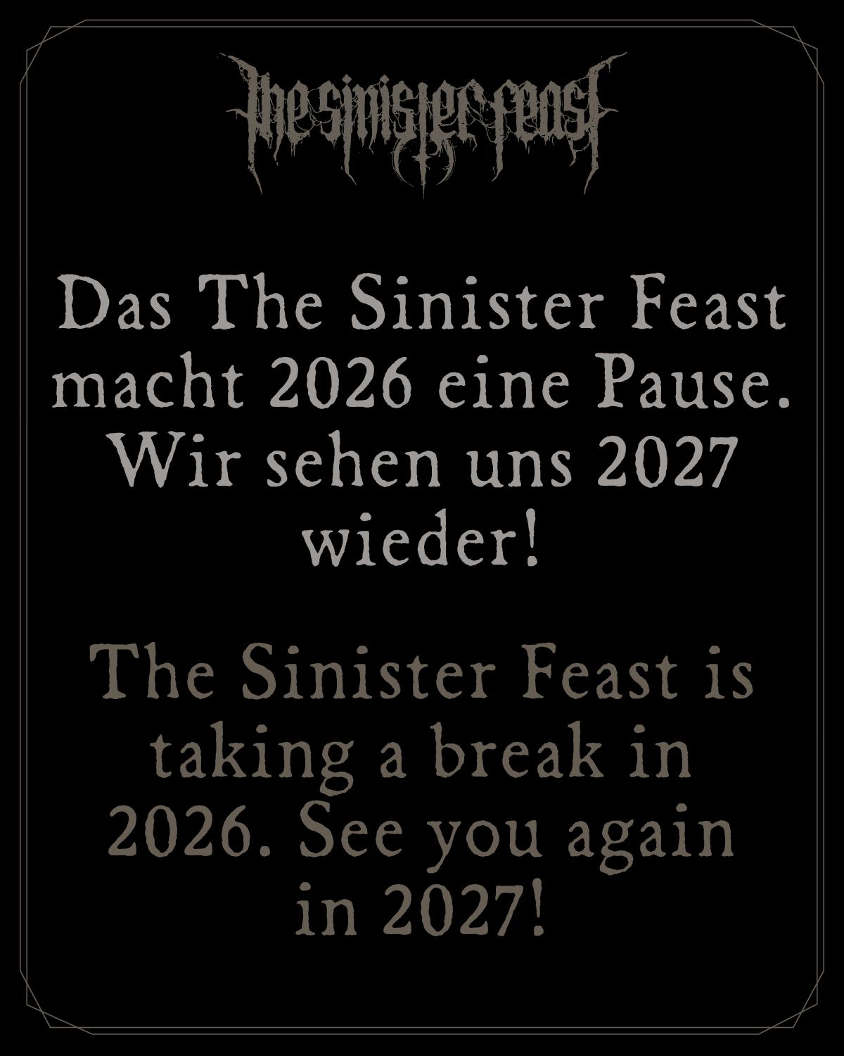 The Sinister Feast se vrača šele v letu 2027