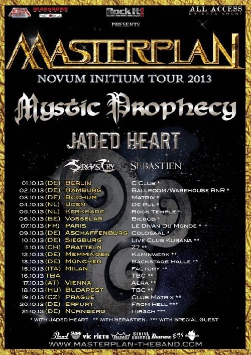 Masterplan, Mystic Prophecy, Siren's Cry, Sebastian