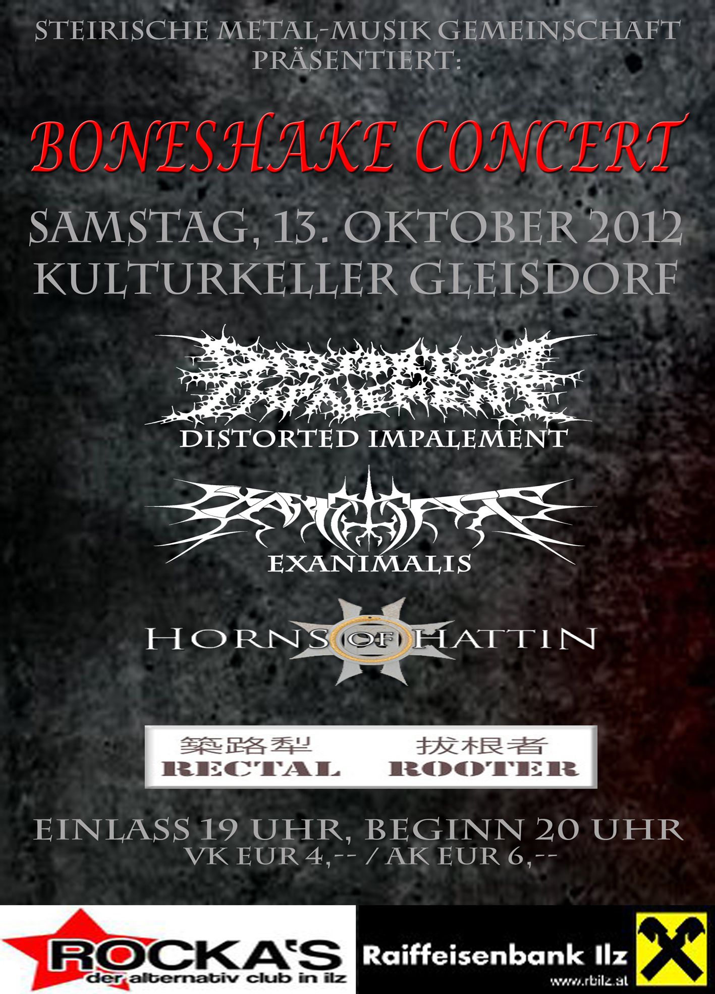 Vulvathrone, Exanimalis, Horns Of Hattin, Rectal Rooter