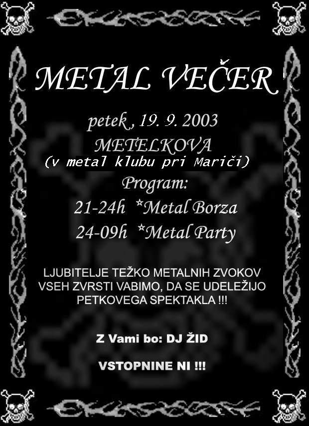 Metal zabava pri Mariči na Metelkovi