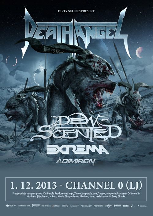 Death Angel, Dew-Scented, Extrema, Adimiron