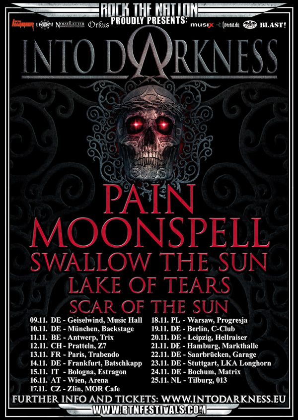 Pain, Moonspell, Swallow The Sun, Lake Of Tears, Scar Of The Sun