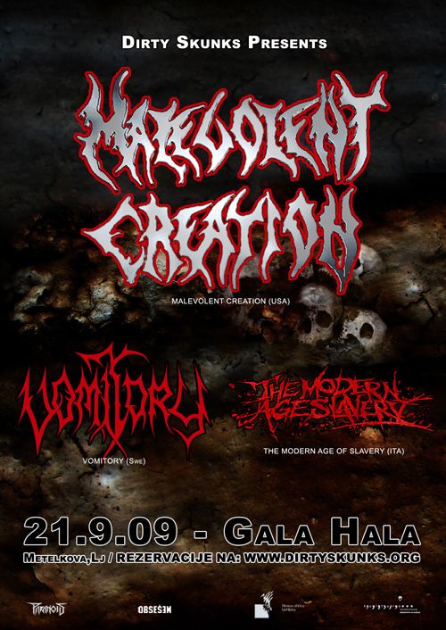 Malevolent Creation, Vomitory, The Modern Age Slavery