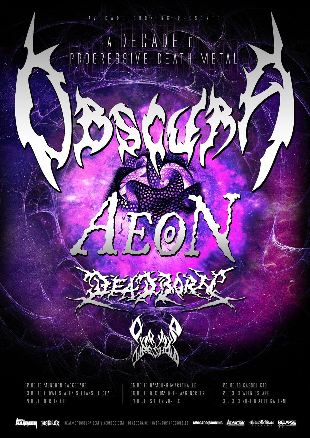 Obscura, Aeon, Deadborn, Over Your Threshold