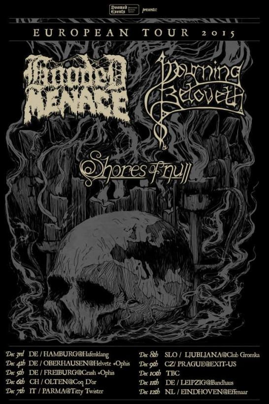 Hooded Menace, Mourning Beloveth, Shores of Null