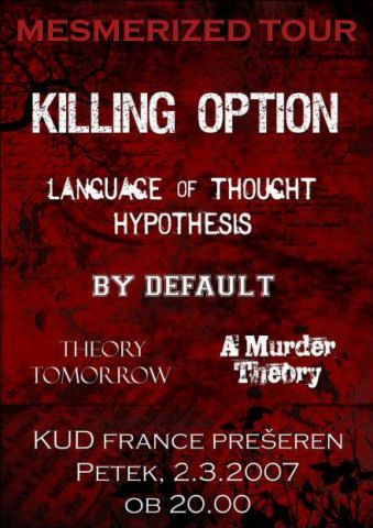 Killing Option, Language Of Thought Hipothesis, By Default, Theory Tomorrow, A Murder Theory