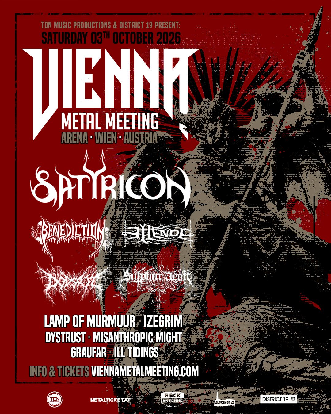 Znani vsi nastopajoči letošnje edicije festivala Vienna Metal Meeting