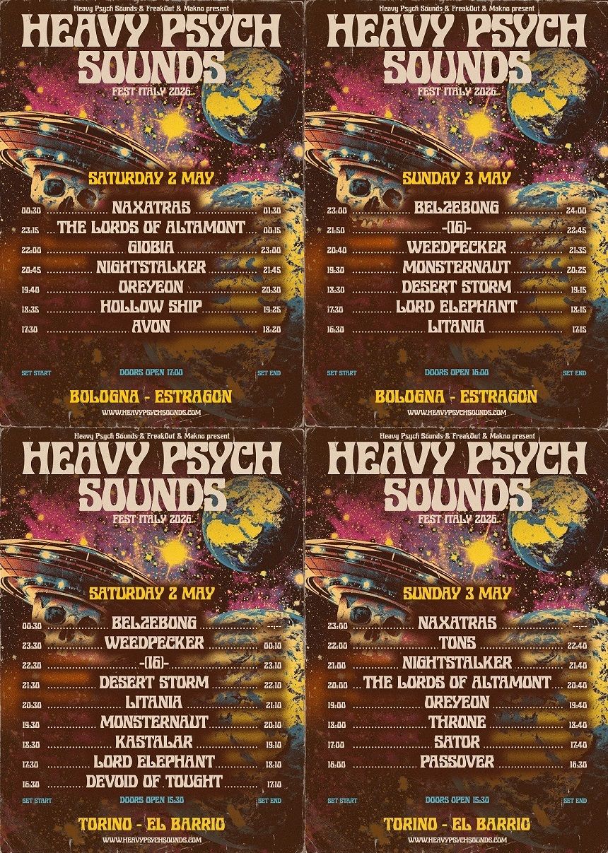 Znana časovnica za Heavy Psych Sounds Fest Italy 2026