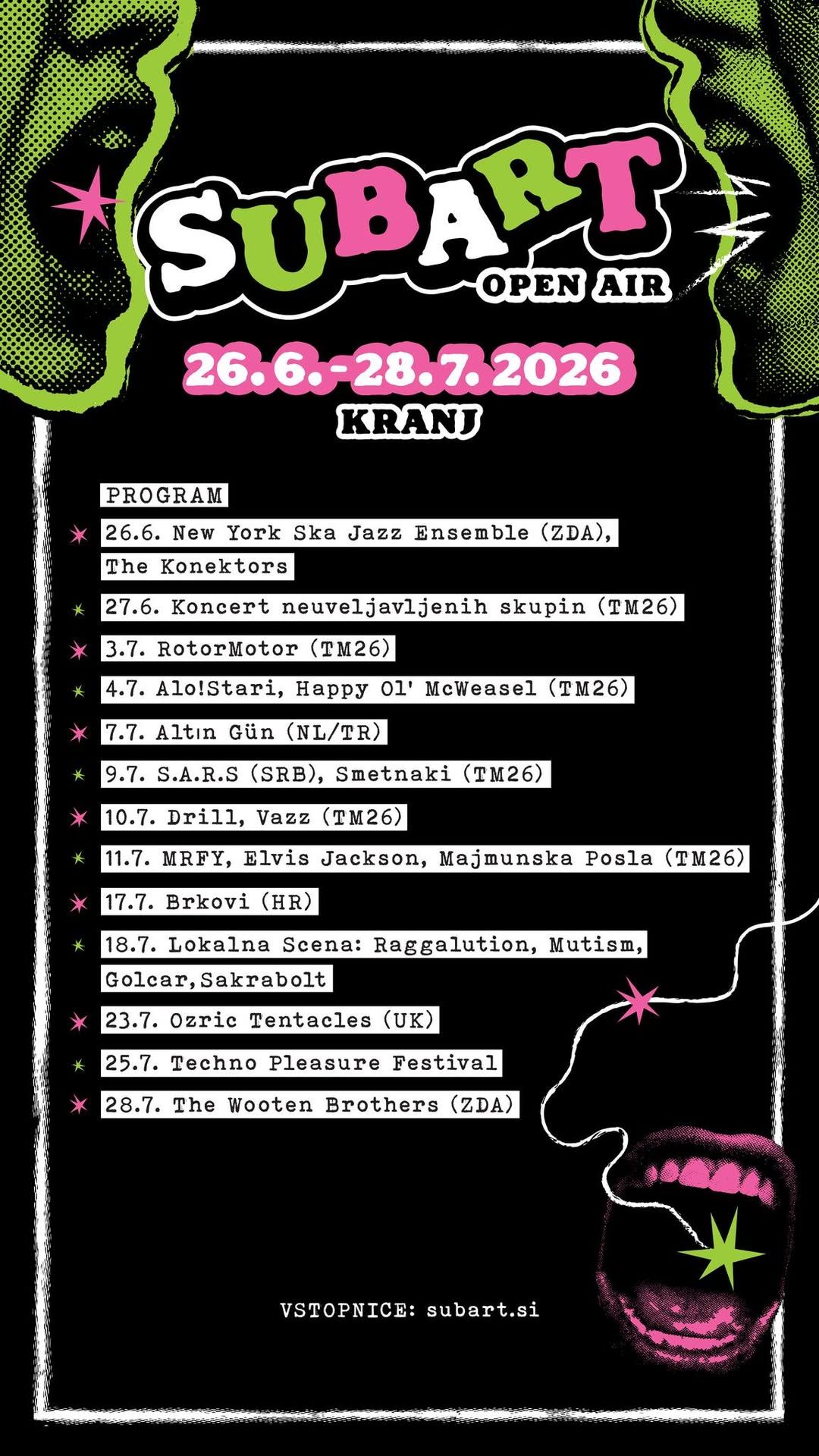 Znan program festivala TrainStation SubArt Open Air 2026