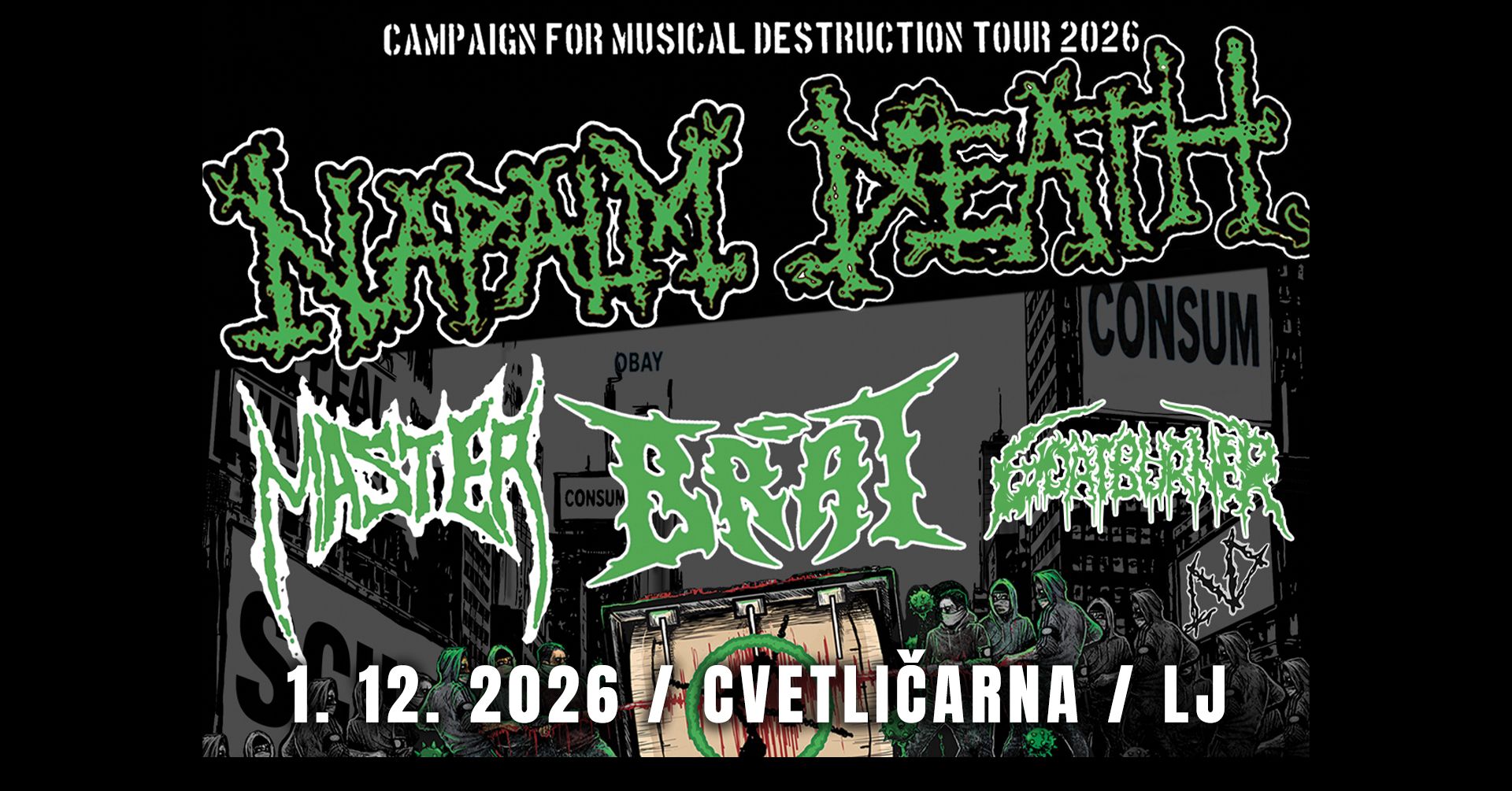 Napalm Death prihajajo v Ljubljano