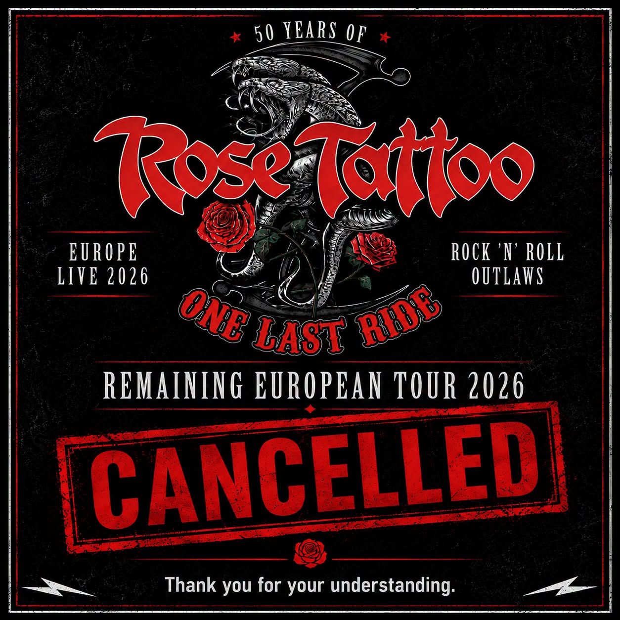 Rose Tattoo odpovedali evropsko turnejo