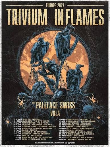 Trivium in In Flames na co-headlinerski turneji po Evropi