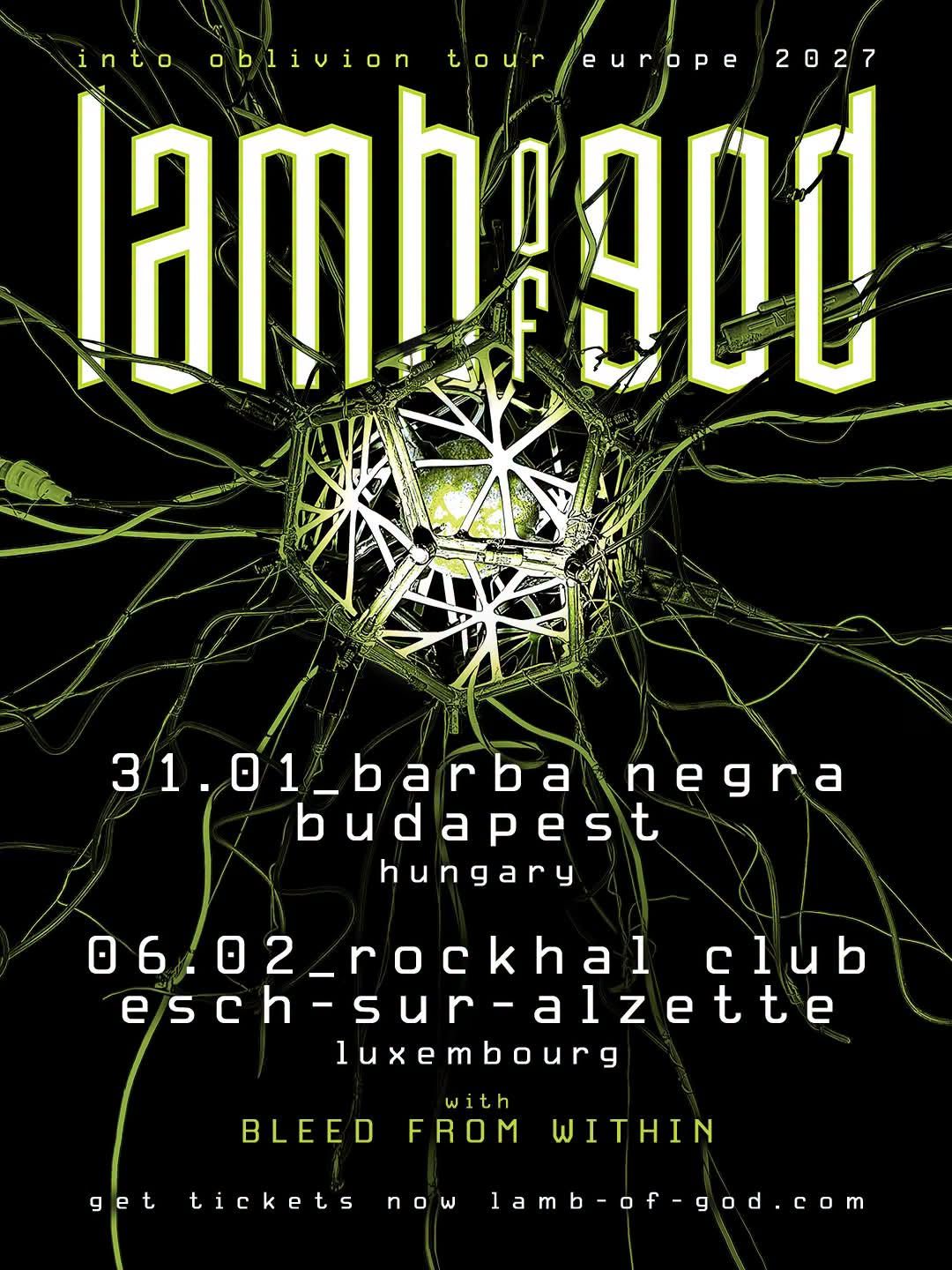 Lamb of God prihajajo v Evropo