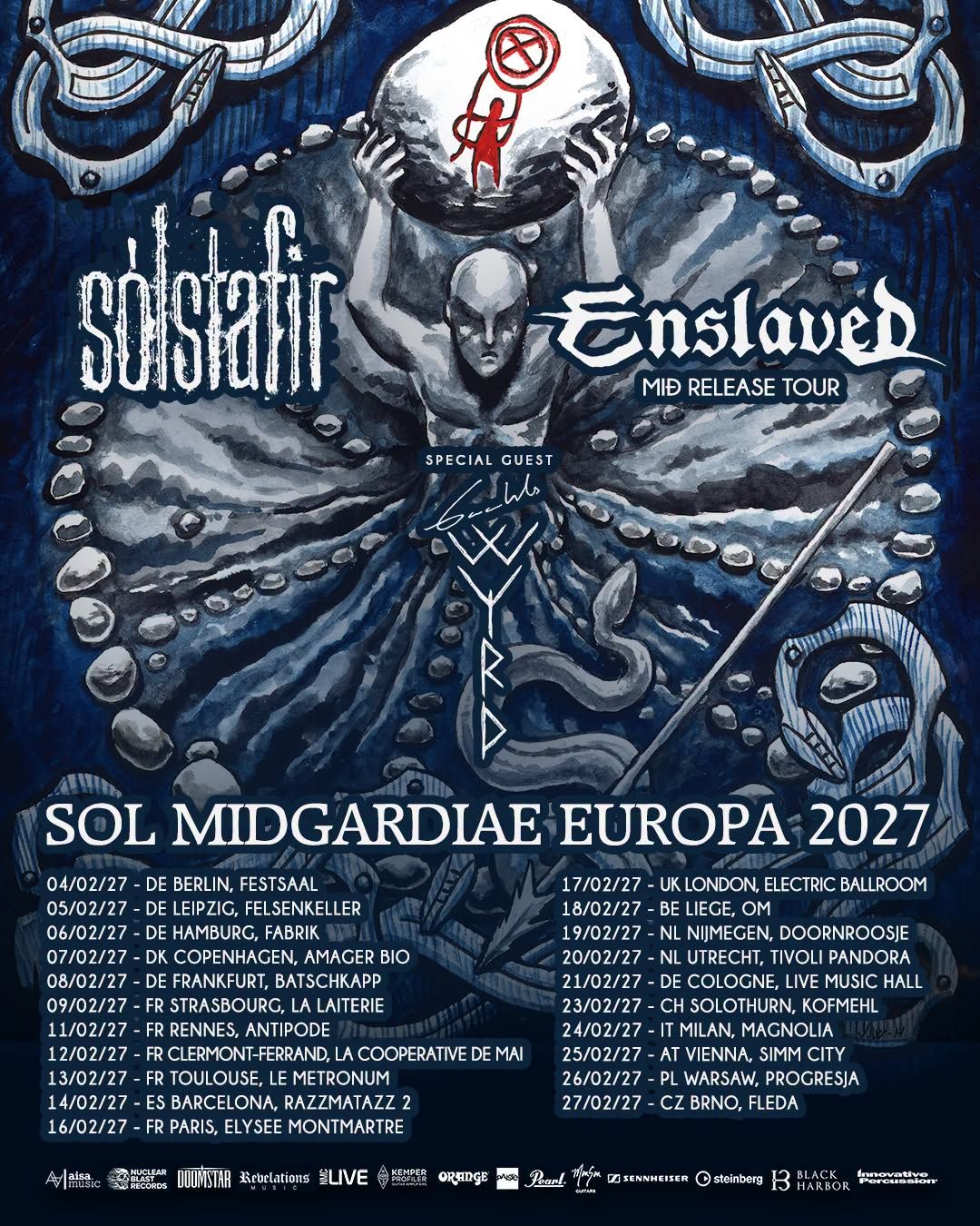 Enslaved in Sólstafir skupaj na evropsko turnejo
