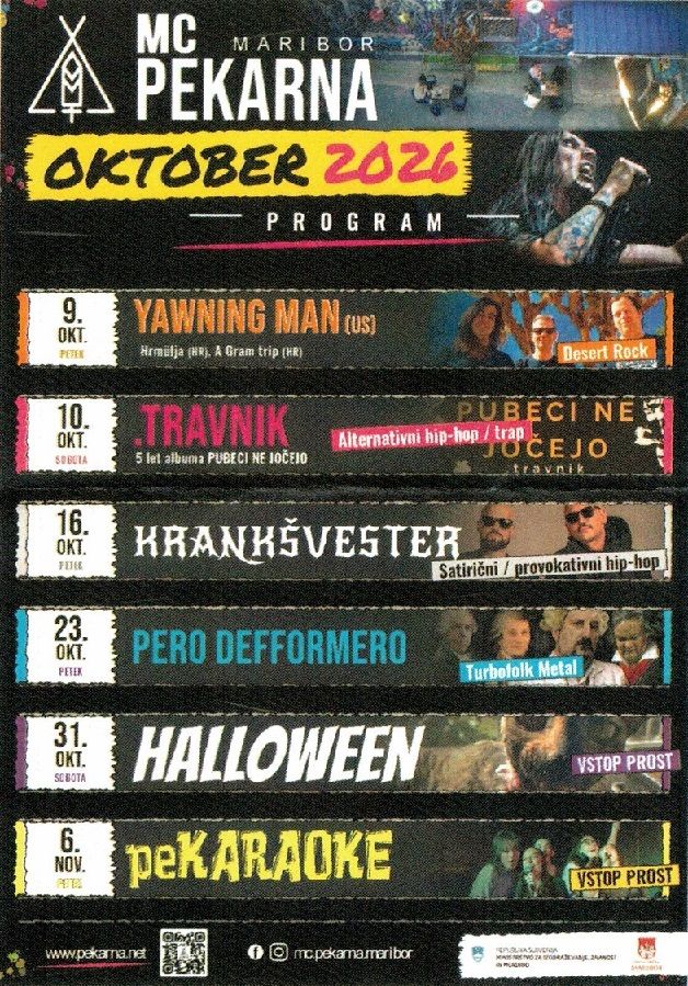 MC Pekarna z zanimivim programom za oktober!