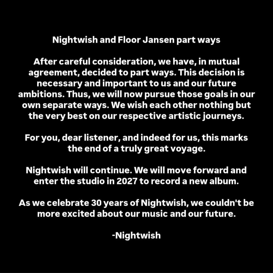 Nightwish so se razšli s Floor Jansen