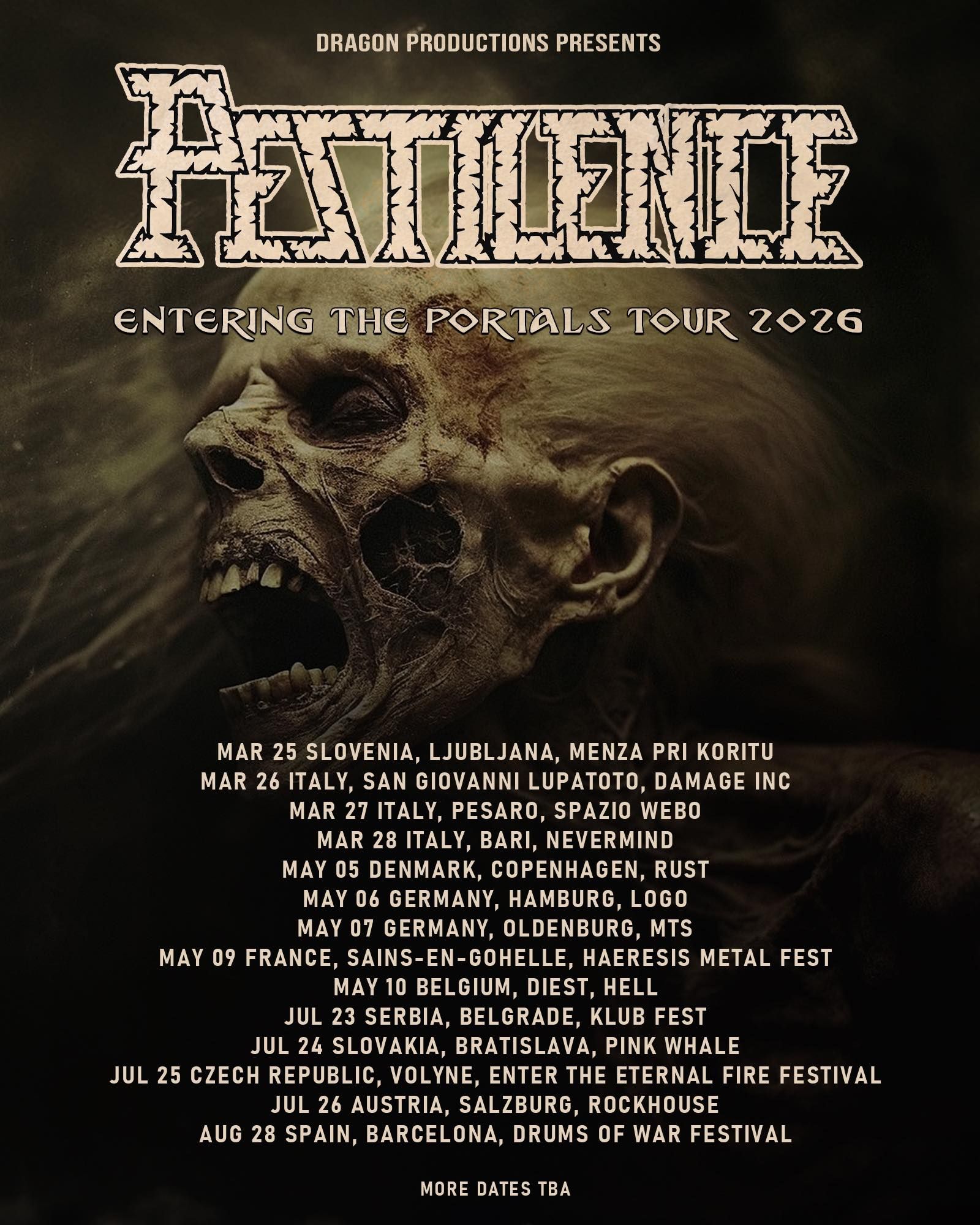 Pestilence konec marca prihajajo v Ljubljano