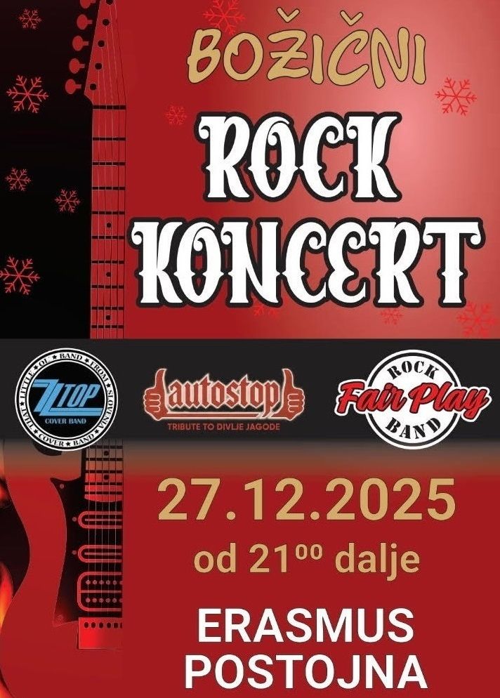 Božični rock koncert: Autostop (Divlje jagode tribute band), ZZ Top cover band, Fair Play