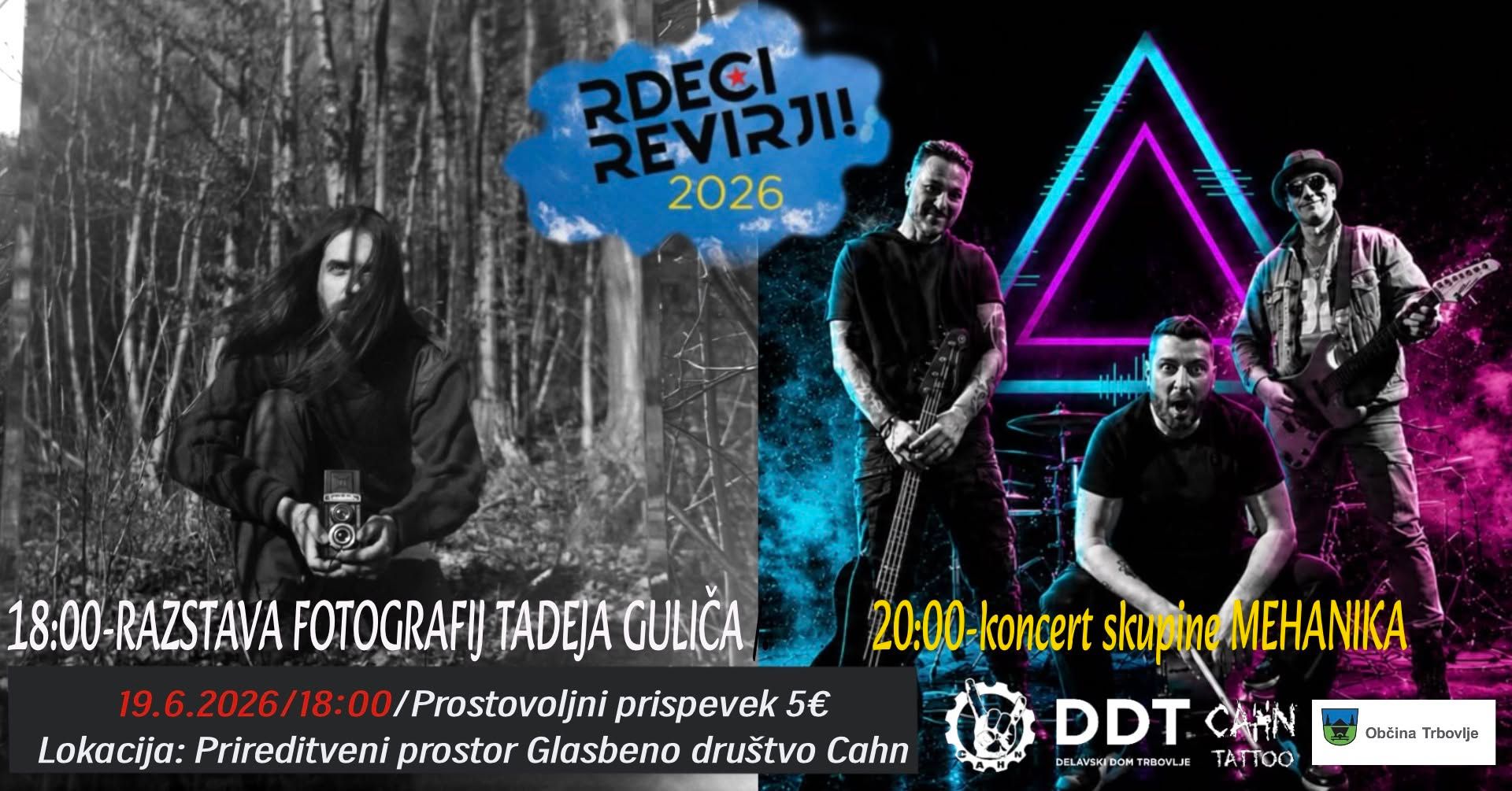 Razstava fotografij Tadeja Guliča in koncert skupine Mehanika