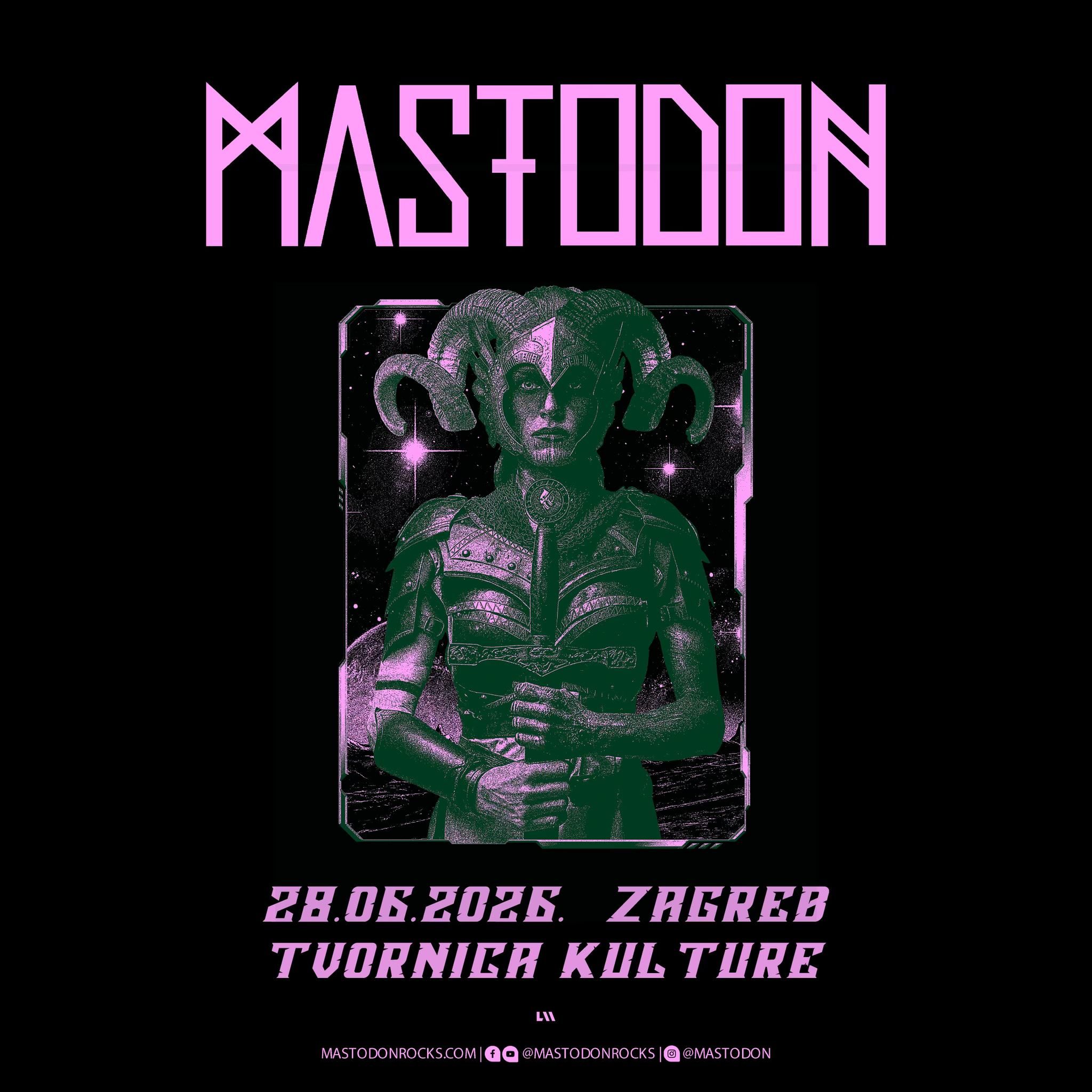 Znana je časovnica nedeljskega koncerta Mastodon
