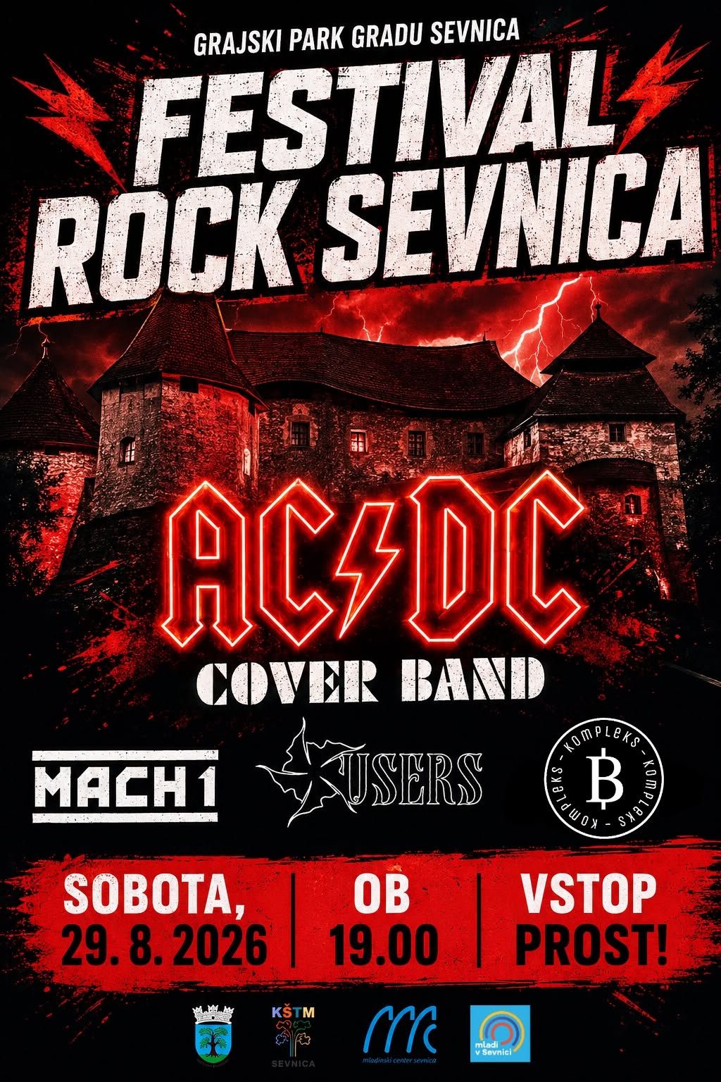 Festival Rock Sevnica: AC/DC cover band, Users, Mach 1, B-Kompleks